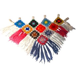 Granny Fringe Crochet Wall Hanging